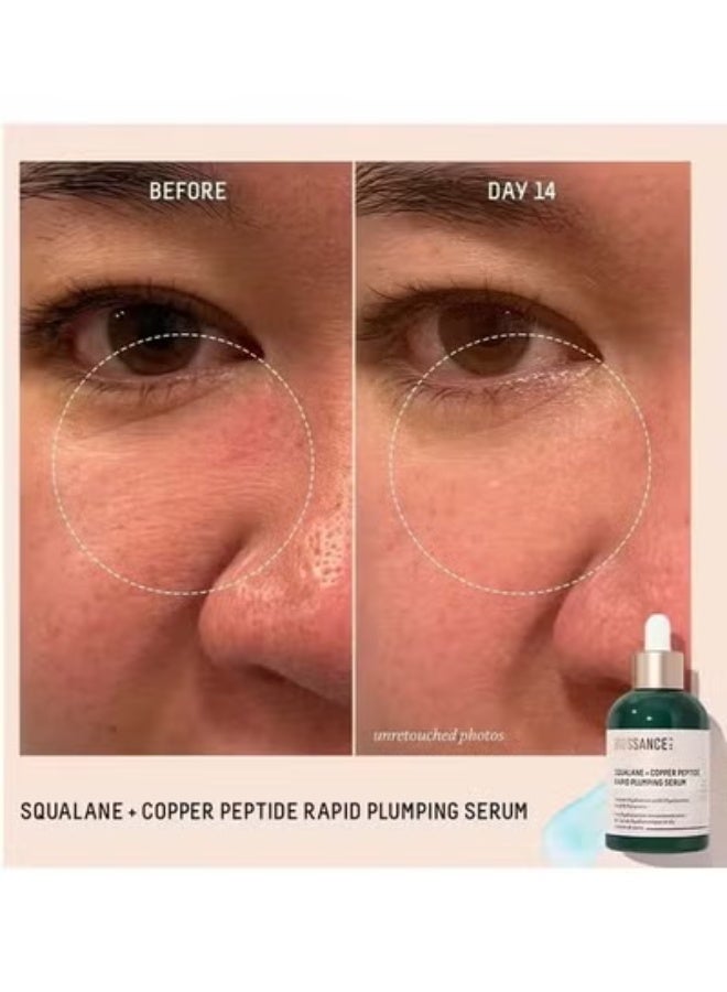 BIOSSANCE Squalane + Copper Peptide Rapid Plumping Serum. Powerfully Hydrating Face Serum that Instantly Plumps and Firms with Collagen Boosting Copper Peptides (1.69 fl oz) - Image 4